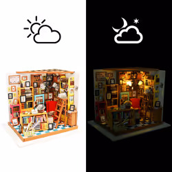 RoboTime DG102 maison miniature et coin livre DIY Maison miniature bricolée - Vue supplémentaire 13