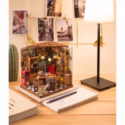 RoboTime DG102 maison miniature et coin livre DIY Maison miniature bricolée