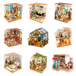 RoboTime DG102 maison miniature et coin livre DIY Maison miniature bricolée