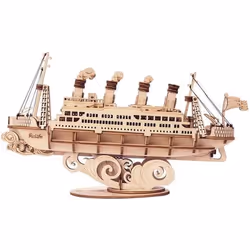 Maquette en bois Robotime 3D Puzzle Cruise Ship - Rolife - 145 pièces - Pour adultes et enfants