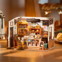 RoboTime DG161 maison miniature et coin livre DIY Maison miniature bricolée