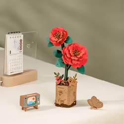 ROBOTIME Red Camellia Puzzle 3D 113 pièce(s) Flora