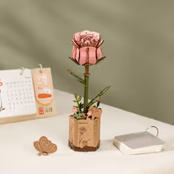 ROBOTIME Pink Rose Puzzle 3D 104 pièce(s) Flora