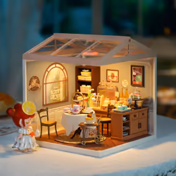 ROBOTIME Sweet Sips Tea Maison miniature bricolée