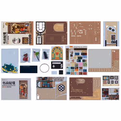 RoboTime TGB07 maison miniature et coin livre DIY DIY book nook - Vue supplémentaire 7