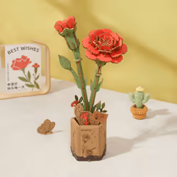 ROBOTIME Red Carnation Puzzle 3D 124 pièce(s) Flora