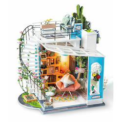 RoboTime DG12 maison miniature et coin livre DIY Maison miniature bricolée