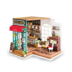 DAM Simons Café. Modèle de maison de poupée en bois à peindre et à assembler. Multicolore