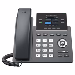 Grandstream Networks GRP2612G, Téléphone IP, Noir, Combiné filaire, 4 lignes, LCD, 6,1 cm (2.4")