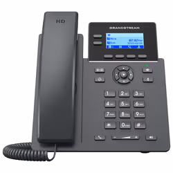 Grandstream Networks GRP2602G, Téléphone IP, Noir, Combiné filaire, 2 lignes, LCD, 6,12 cm (2.41")