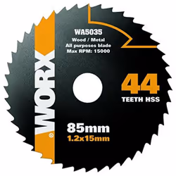 Disque à tronçonner universel Hss 44 dents Pour bois, métal et plastique 85Mm Pour Wx423/426/523/527