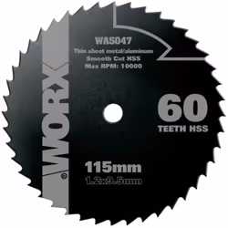 Disque à tronçonner universel Hss 60 dents Pour bois, métal et plastique 115Mm Pour Wx427/429/434