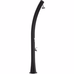 Douche Solaire Chauffante Modèle Rio Black. Corps Incurvé En Polyéthylène Haute Densité, Idéal Pour Le Jardin, La Piscine Et ...