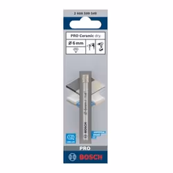 Bosch 2 608 599 049, Perceuse, Mèche de perçage au diamant, 6 mm, Céramique dure, Carrelage, 6,6 cm, Tige cylindrique