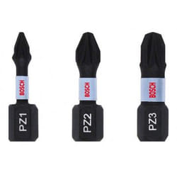Peu de tournevis Bosch Impact Control; PZ1/2/3; 25 mm; 3 unités