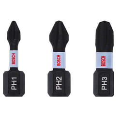 Peu de tournevis Bosch Impact Control; PH1/2/3; 25 mm; 3 unités