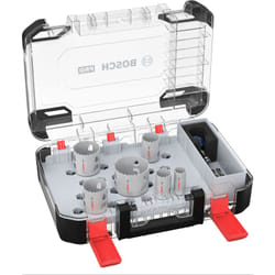 Bosch - 9x Set de scie de couronne pro Multi Material Power Change Plus - Mallette transparente (pour bois tendre, placoplâtre, ø 22, 29, 35, 44, 51,