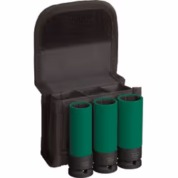 Jeu de douilles PRO impact avec couvercles PET, 1/2", extra-profond, 3‑pcs. Vissage robuste des vis ! Les caches en plastique ...