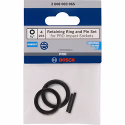 Vissage robuste des vis ! Bague et goupille pour fixer les douilles sur les visseuses à chocs. Avec le kit bague de retenue e ...