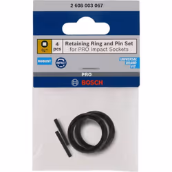 Vissage robuste des vis ! Bague et goupille pour fixer les douilles sur les visseuses à chocs. Avec le kit bague de retenue e ...