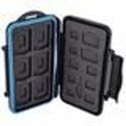 Etui pour cartes mémoires - JJC - MCSTM22A - 22 Rangements - Noir et bleu - ABS rigide