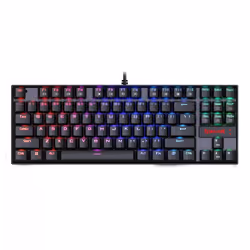 REDRAGON Kumara K552RGB-1, Taille réelle (100 %), USB, Clavier mécanique, QWERTY, LED RGB, Noir