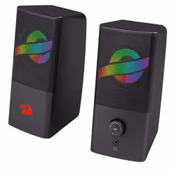 Redragon GS530 RGB Haut-parleurs PC stéréo 2.0 2x3W Alimentation USB et audio par câble 35 mm et rétroéclairage RGB