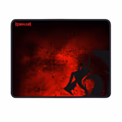 REDRAGON PISCES P016 GAMING, Noir, Rouge, Image, Fibre, Caoutchouc, Soie, Base antidérapante, Tapis de souris de jeu