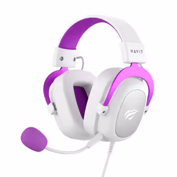 Havit 6950676214154, Avec fil, Jouer, 20 - 20000 Hz, Écouteurs, Violet, Blanc