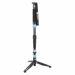 Sirui P-224SR, 160 cm, 1/4, 3/8", Aluminium, Charbon, Noir, Bleu