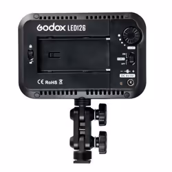 Godox LED126, Bulbe, 7,5 W, LED, 0,143 m, Noir, 9,65 cm