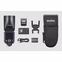 Godox V100, 1,7 s, Raccordements sans fil, 32 canaux, 616 g, Flash compact