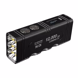 Nitecore TM12K, Lampe de poche tactique, Noir, Aluminium, Boutons, 2 m, 1 m