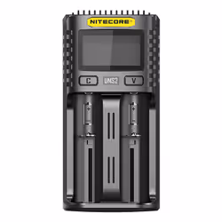 Nitecore UMS2, Phosphate de fer lithié (LiFePo4), Lithium-Ion (Li-Ion), Nickel-Cadmium (NiCd), Hybrides..., AA, AAA, AAAA, C, ...