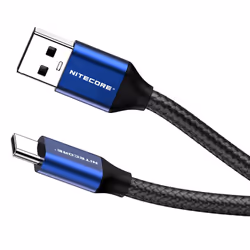 Nitecore UAC20 câble USB USB 2.0 1 m USB C USB A Noir, Bleu