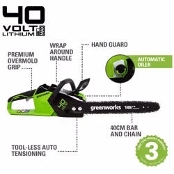 Greenworks 2005807 tronçonneuse 40 W Vert - Vue supplémentaire 6