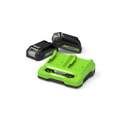 Starter Kit 24V Greenworks 2 Batteries 2.0Ah + Chargeur double 4.0Ah - GSK24B2X