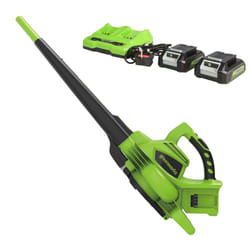 Souffleur de feuilles sans fil Greenworks GD24X2BVK4X; 2x24 V; 2x4,0 Ah accu.