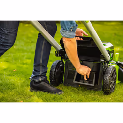 Greenworks 2514207 tondeuse à gazon Marcher derrière un tracteur tondeuse Batterie Noir, Vert