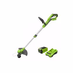 Présentation : Le coupe-bordures téléscopique 33cm GREENWORKS 40V - Batterie 2.0 Ah - Chargeur - G40LT33K2 est à la fois puis ...