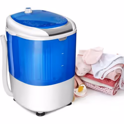 COSTWAY Mini Machine à Laver avec Essoreuse à Cuve Unique 25 KG Portable avec Fonction de Chronométrage pour Appartement/Dort ...