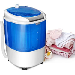 COSTWAY Mini Machine à Laver avec Essoreuse à Cuve Unique 25 KG Portable avec Fonction de Chronométrage pour Appartement/Dortoir