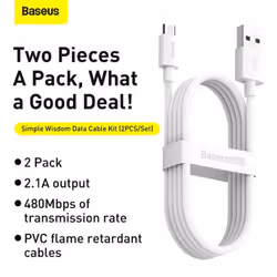 Baseus TZCAMZJ-02 câble USB 1,5 m USB A Micro-USB B Blanc