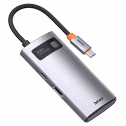 Baseus Metal Gleam Series 4-in-1 USB-C Hub, Universel, USB, USB Type-C, Argent