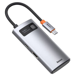 Baseus Metal Gleam Series 4-in-1 USB-C Hub station d'accueil Tablette/Smartphone Argent