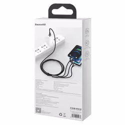 Baseus Tungsten Gold 3-in-1 câble USB 1,5 m USB 2.0 USB A USB C/Micro USB A/Lightning Noir - Vue supplémentaire 11