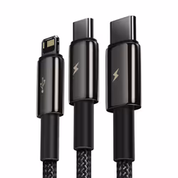 Baseus Tungsten Gold 3-in-1 câble USB 1,5 m USB 2.0 USB A USB C/Micro USB A/Lightning Noir - Vue supplémentaire 4