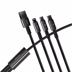 Baseus Tungsten Gold 3-in-1 câble USB 1,5 m USB 2.0 USB A USB C/Micro USB A/Lightning Noir - Vue supplémentaire 5
