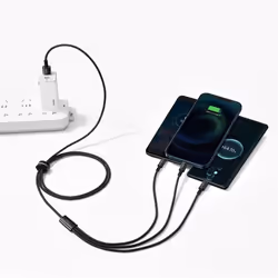 Baseus Tungsten Gold 3-in-1 câble USB 1,5 m USB 2.0 USB A USB C/Micro USB A/Lightning Noir - Vue supplémentaire 7
