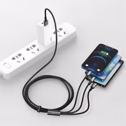 Baseus Tungsten Gold 3-in-1 câble USB 1,5 m USB 2.0 USB A USB C/Micro USB A/Lightning Noir - Vue supplémentaire 9